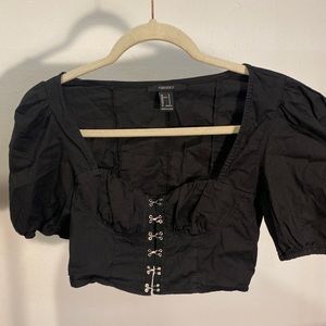 Black Crop Corset Top